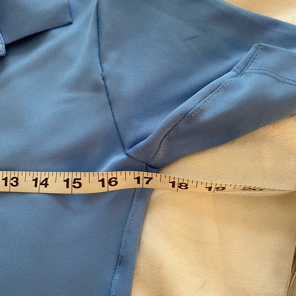 Nike Golf Polo Shirt Cropped Short Sleeve Blue M